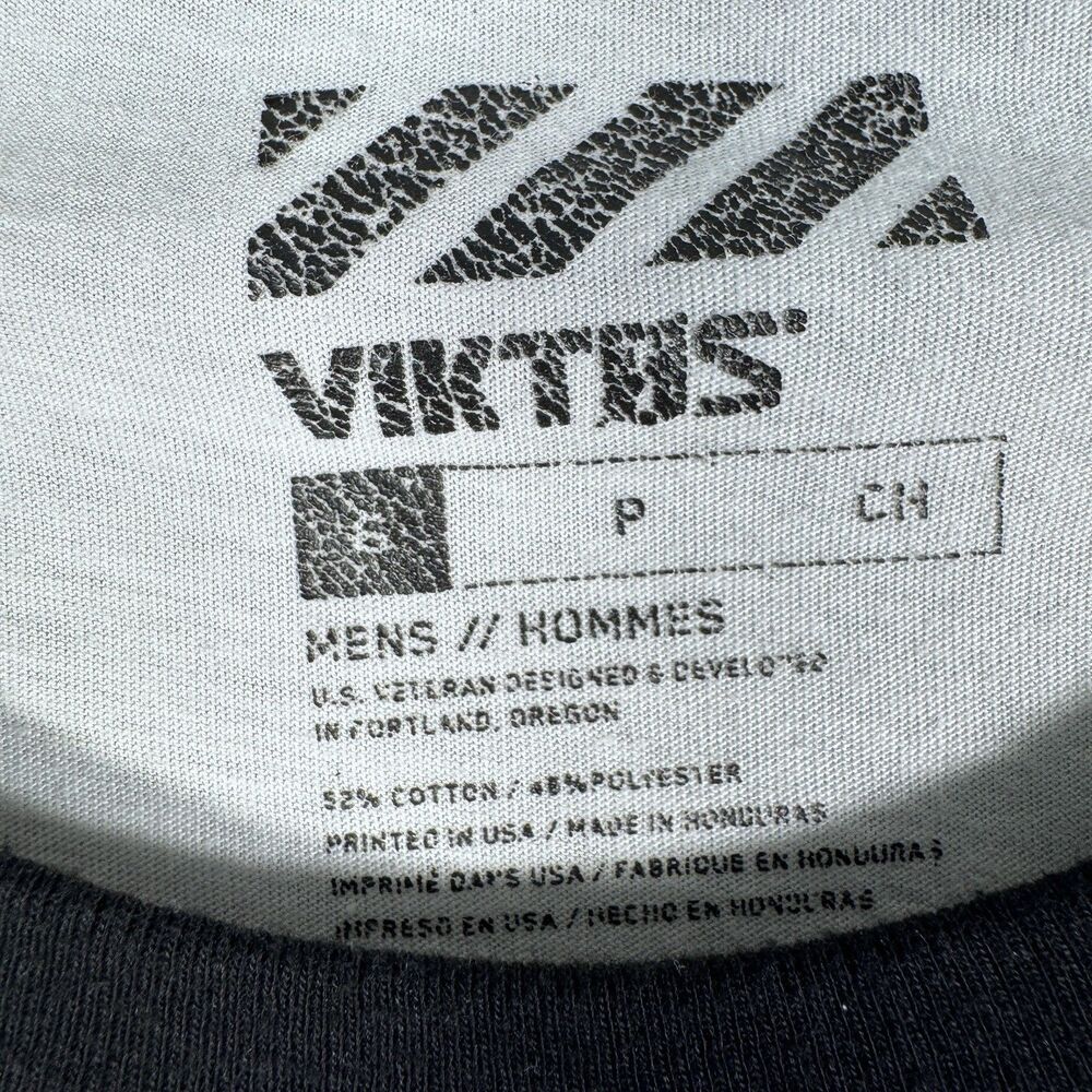 Viktos T Shirt Mens Small White 3/4 Black Sleeve Viktos Black Arms Compy Night - Picture 4 of 7